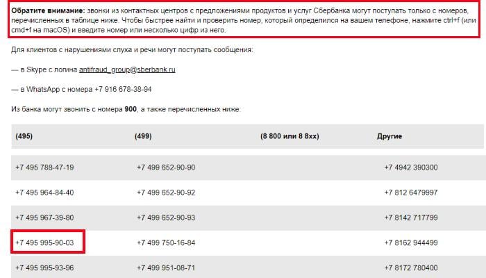 Téléphones de Sberbank