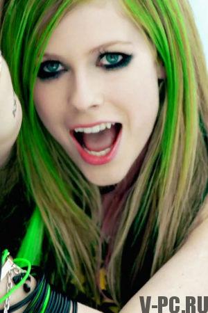 Cheveux verts Avril Lavigne
