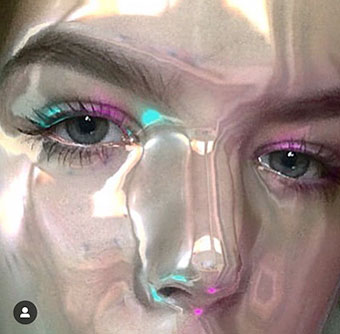 masque peau brillante - où trouver sur Instagram Stories