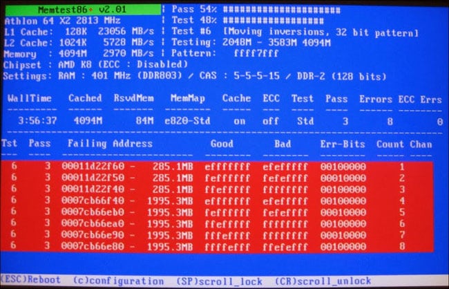 Vérification de la RAM avec l'utilitaire MemTest86