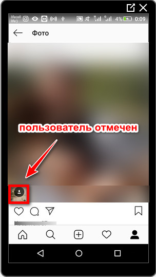 Utilisateur marqué avec Instagram
