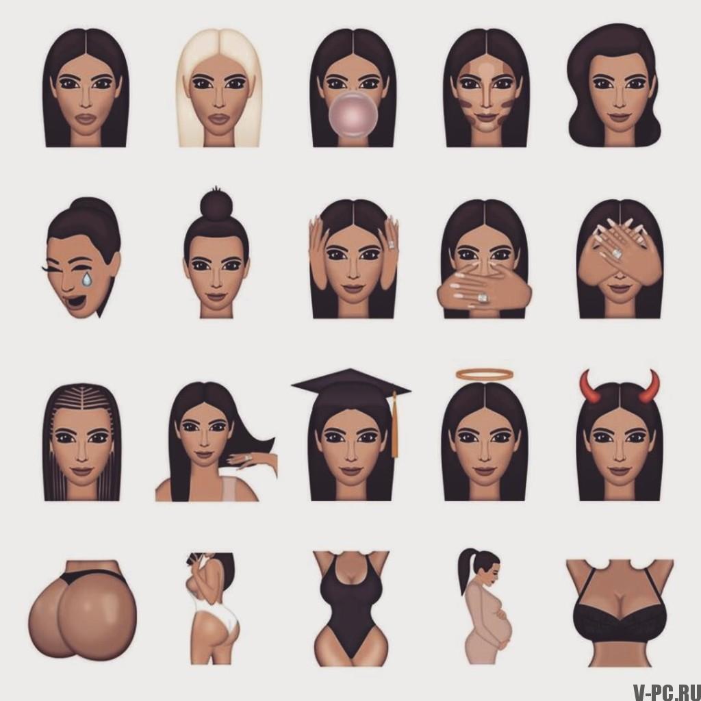 Kimoji pour Instagram de Kim Kardashian