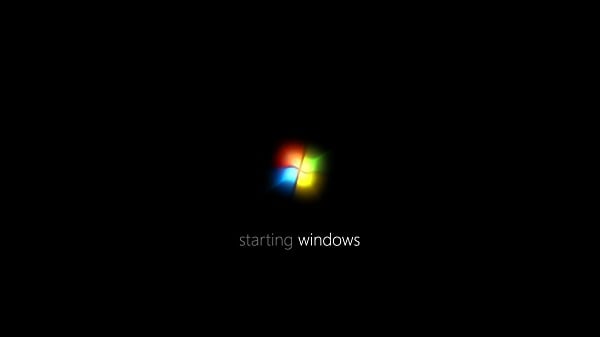 Écran de démarrage typique sur Windows 7