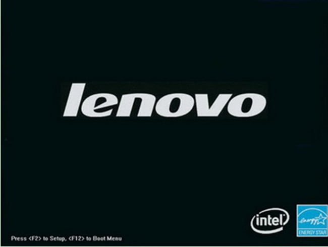 Écran de démarrage de l'ordinateur portable Lenovo