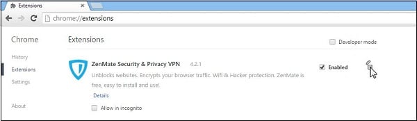 Supprimez les extensions VPN de votre navigateur